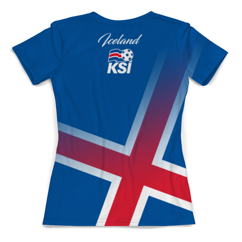 Заказать женскую футболку в Москве. Футболка с полной запечаткой (женская) Сборная Исландии от geekbox - готовые дизайны и нанесение принтов.