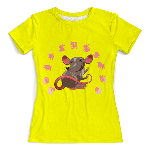 Заказать женскую футболку в Москве. Футболка с полной запечаткой (женская) Год крысы     от T-shirt print  - готовые дизайны и нанесение принтов.