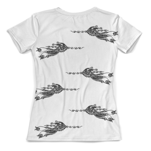 Заказать женскую футболку в Москве. Футболка с полной запечаткой (женская) Волна от aviva - готовые дизайны и нанесение принтов.