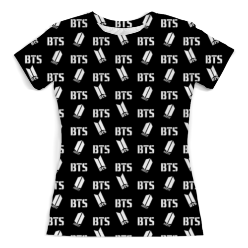 Заказать женскую футболку в Москве. Футболка с полной запечаткой (женская)    Группа BTS от THE_NISE  - готовые дизайны и нанесение принтов.
