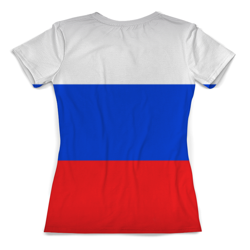 Заказать женскую футболку в Москве. Футболка с полной запечаткой (женская) Я люблю Россию от T-shirt print  - готовые дизайны и нанесение принтов.