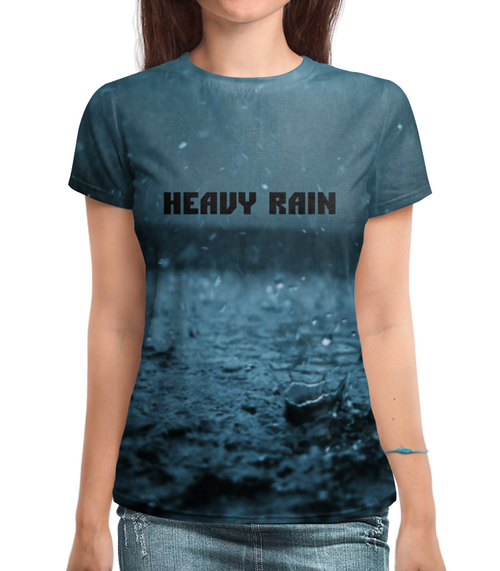 Заказать женскую футболку в Москве. Футболка с полной запечаткой (женская) Heavy Rain от THE_NISE  - готовые дизайны и нанесение принтов.