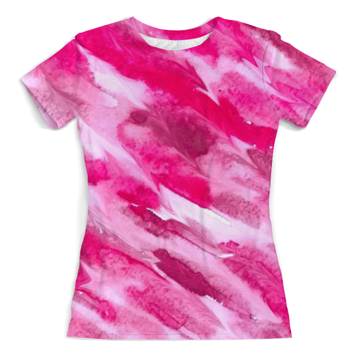 Заказать женскую футболку в Москве. Футболка с полной запечаткой (женская) Watercolor pink blurs от go6a - готовые дизайны и нанесение принтов.
