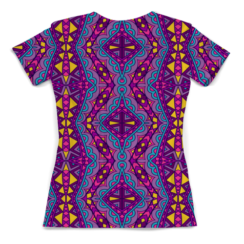 Заказать женскую футболку в Москве. Футболка с полной запечаткой (женская) Фиолетовая мозаика от THE_NISE  - готовые дизайны и нанесение принтов.
