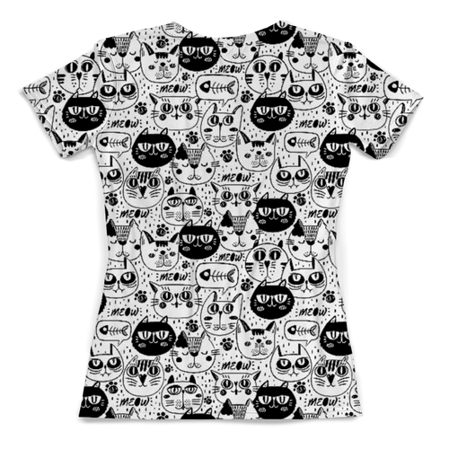 Заказать женскую футболку в Москве. Футболка с полной запечаткой (женская) Кошечки от T-shirt print  - готовые дизайны и нанесение принтов.