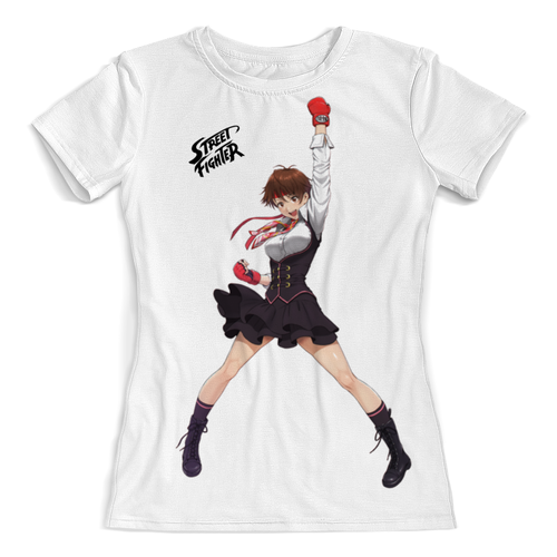 Заказать женскую футболку в Москве. Футболка с полной запечаткой (женская) Kasugano Sakura Street Fighter от Fix Print - готовые дизайны и нанесение принтов.