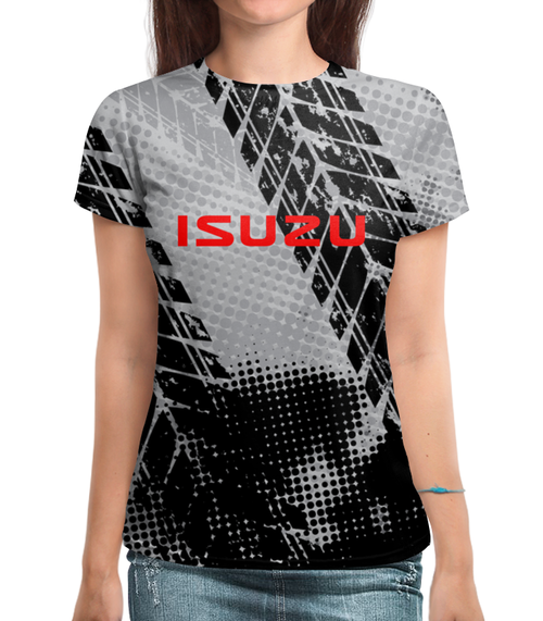Заказать женскую футболку в Москве. Футболка с полной запечаткой (женская) Isuzu от THE_NISE  - готовые дизайны и нанесение принтов.