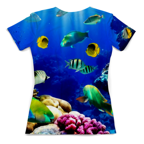 Заказать женскую футболку в Москве. Футболка с полной запечаткой (женская) Морской риф от THE_NISE  - готовые дизайны и нанесение принтов.