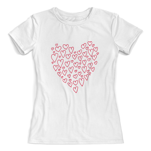 Заказать женскую футболку в Москве. Футболка с полной запечаткой (женская) сердечки от THE_NISE  - готовые дизайны и нанесение принтов.