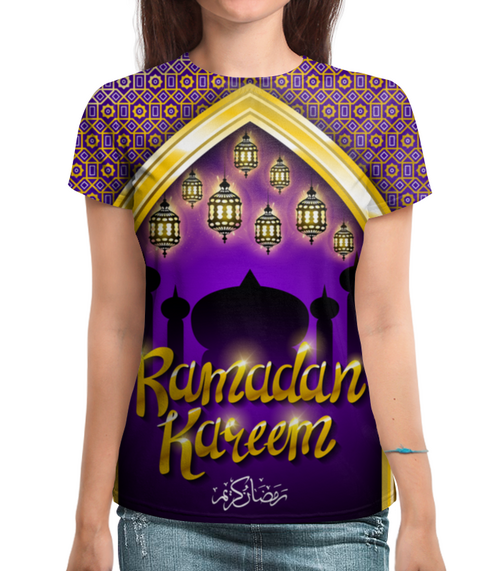 Заказать женскую футболку в Москве. Футболка с полной запечаткой (женская) Ramadan  от THE_NISE  - готовые дизайны и нанесение принтов.