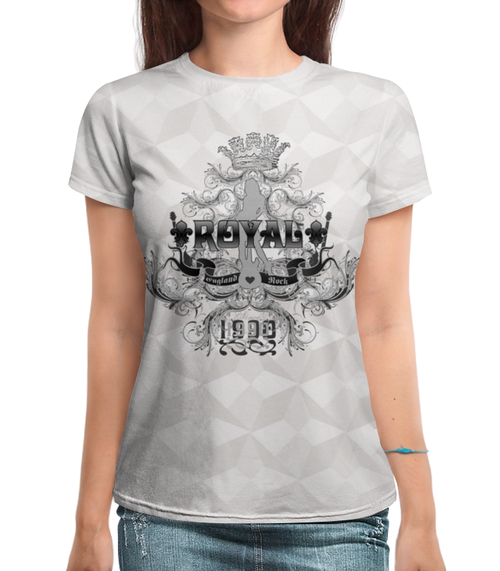 Заказать женскую футболку в Москве. Футболка с полной запечаткой (женская) Royal Girl от balden - готовые дизайны и нанесение принтов.