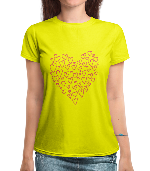 Заказать женскую футболку в Москве. Футболка с полной запечаткой (женская) сердечки от THE_NISE  - готовые дизайны и нанесение принтов.