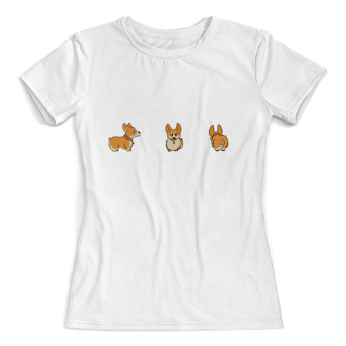Заказать женскую футболку в Москве. Футболка с полной запечаткой (женская) Корги Собака от MariYang  - готовые дизайны и нанесение принтов.