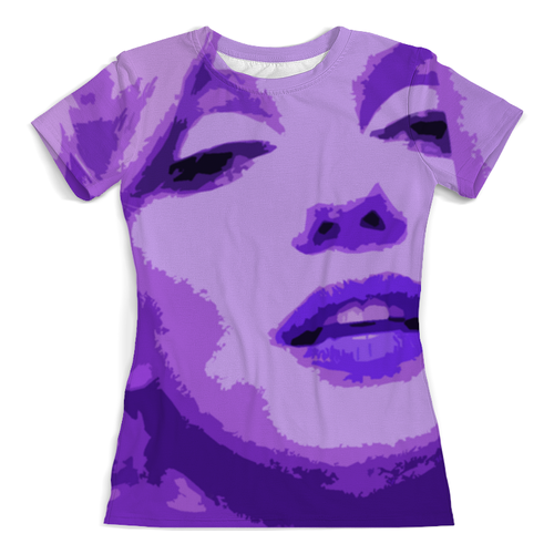 Заказать женскую футболку в Москве. Футболка с полной запечаткой (женская) Marilyn Monroe Purple от avagardner - готовые дизайны и нанесение принтов.