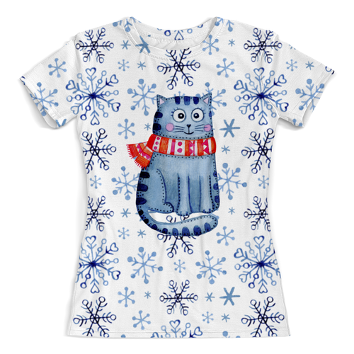 Заказать женскую футболку в Москве. Футболка с полной запечаткой (женская) котенок от THE_NISE  - готовые дизайны и нанесение принтов.