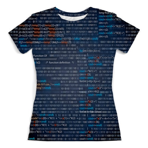 Заказать женскую футболку в Москве. Футболка с полной запечаткой (женская) Кодирование от THE_NISE  - готовые дизайны и нанесение принтов.