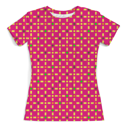 Заказать женскую футболку в Москве. Футболка с полной запечаткой (женская) Розовый узор от valezar - готовые дизайны и нанесение принтов.