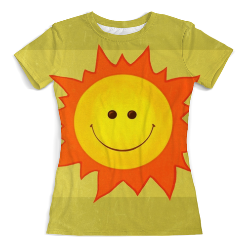 Заказать женскую футболку в Москве. Футболка с полной запечаткой (женская) Солнечная улыбка от Виктор Гришин - готовые дизайны и нанесение принтов.