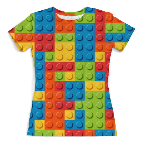 Заказать женскую футболку в Москве. Футболка с полной запечаткой (женская) Лего     от Nos  - готовые дизайны и нанесение принтов.