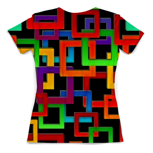 Заказать женскую футболку в Москве. Футболка с полной запечаткой (женская) Цветные квадраты от THE_NISE  - готовые дизайны и нанесение принтов.
