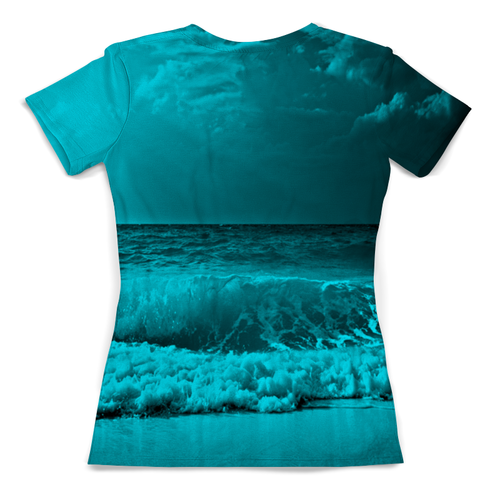Заказать женскую футболку в Москве. Футболка с полной запечаткой (женская) Морские волны от THE_NISE  - готовые дизайны и нанесение принтов.