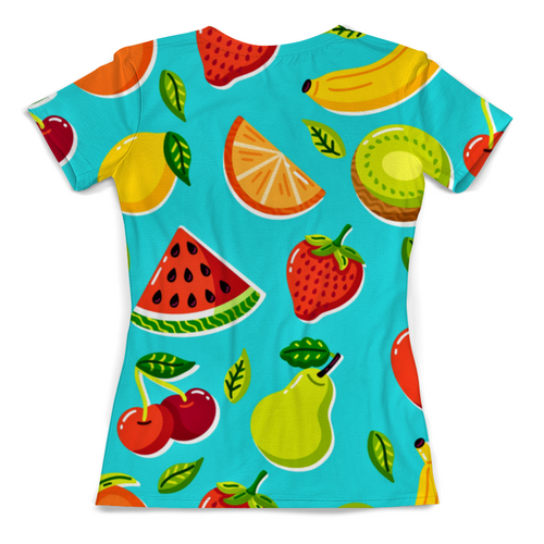 Заказать женскую футболку в Москве. Футболка с полной запечаткой (женская) Сочные фрукты от T-shirt print  - готовые дизайны и нанесение принтов.