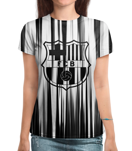 Заказать женскую футболку в Москве. Футболка с полной запечаткой (женская) Барселона от THE_NISE  - готовые дизайны и нанесение принтов.
