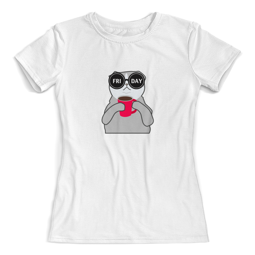 Заказать женскую футболку в Москве. Футболка с полной запечаткой (женская) Котенок от THE_NISE  - готовые дизайны и нанесение принтов.