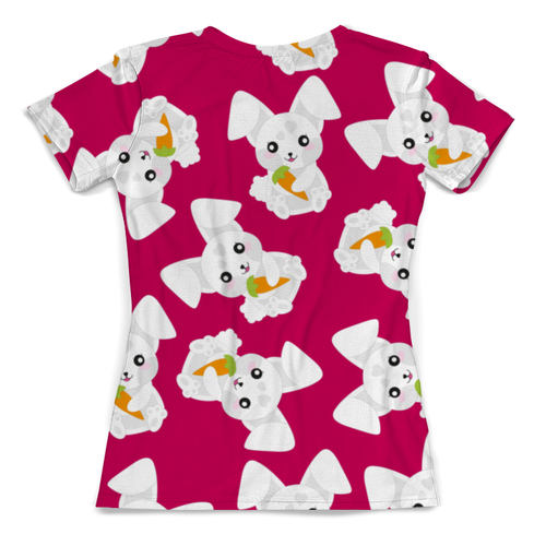 Заказать женскую футболку в Москве. Футболка с полной запечаткой (женская) Кролики от nadegda - готовые дизайны и нанесение принтов.