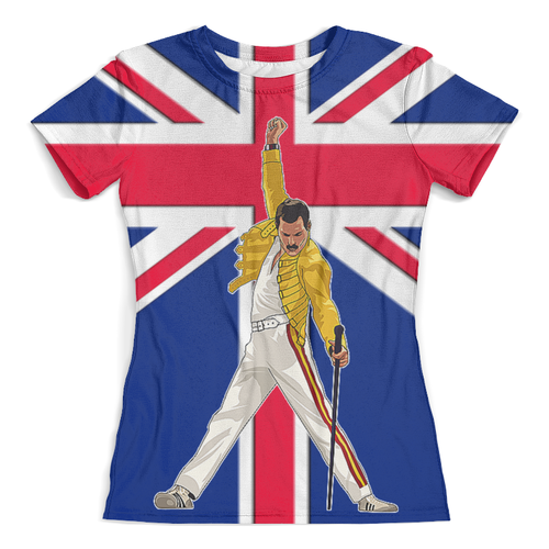 Заказать женскую футболку в Москве. Футболка с полной запечаткой (женская) Freddie Mercury от balden - готовые дизайны и нанесение принтов.