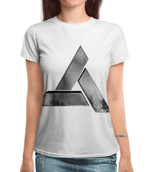 Заказать женскую футболку в Москве. Футболка с полной запечаткой (женская) Абстерго от GeekFox  - готовые дизайны и нанесение принтов.