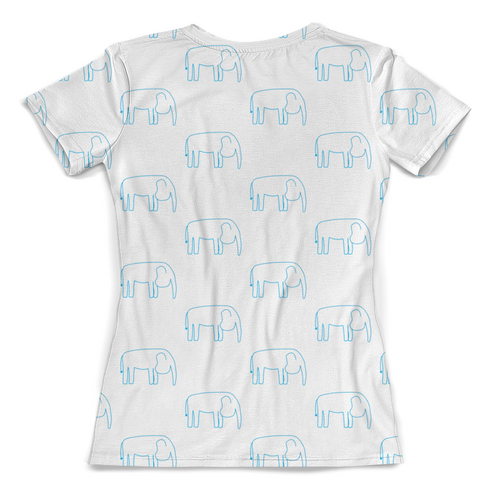 Заказать женскую футболку в Москве. Футболка с полной запечаткой (женская) Синий слон от Vadim Koval - готовые дизайны и нанесение принтов.