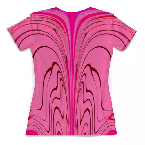 Заказать женскую футболку в Москве. Футболка с полной запечаткой (женская) Розовые волны от Alexey Evsyunin - готовые дизайны и нанесение принтов.