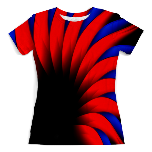 Заказать женскую футболку в Москве. Футболка с полной запечаткой (женская) Сине-красный от THE_NISE  - готовые дизайны и нанесение принтов.