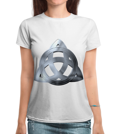 Заказать женскую футболку в Москве. Футболка с полной запечаткой (женская) Трилистник от GeekFox  - готовые дизайны и нанесение принтов.