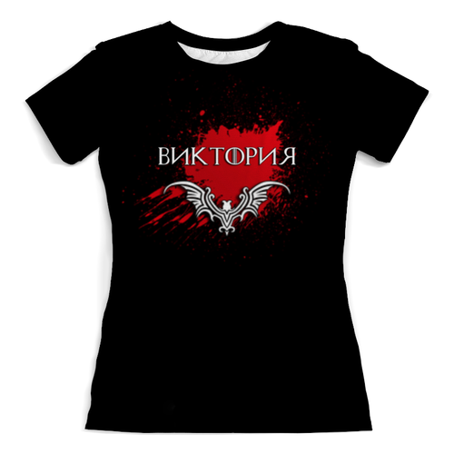 Заказать женскую футболку в Москве. Футболка с полной запечаткой (женская) Виктория от Claymann - готовые дизайны и нанесение принтов.
