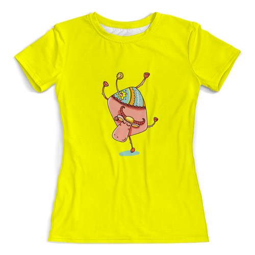 Заказать женскую футболку в Москве. Футболка с полной запечаткой (женская) корова от THE_NISE  - готовые дизайны и нанесение принтов.