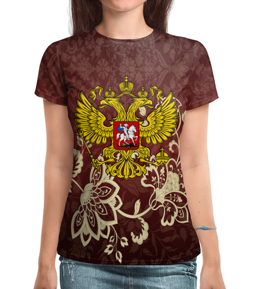 Заказать женскую футболку в Москве. Футболка с полной запечаткой (женская) Роспись от THE_NISE  - готовые дизайны и нанесение принтов.