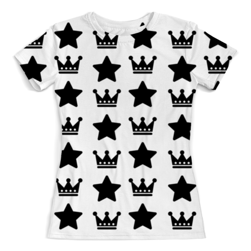Заказать женскую футболку в Москве. Футболка с полной запечаткой (женская) Queen Stars от Pinky-Winky - готовые дизайны и нанесение принтов.