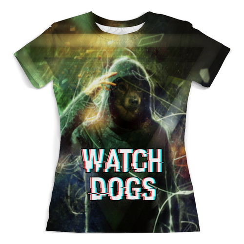 Заказать женскую футболку в Москве. Футболка с полной запечаткой (женская) Watch Dogs от THE_NISE  - готовые дизайны и нанесение принтов.