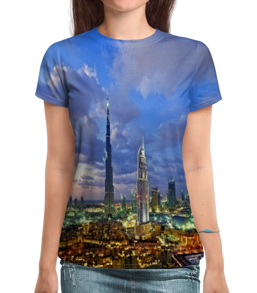 Заказать женскую футболку в Москве. Футболка с полной запечаткой (женская) Big City  от THE_NISE  - готовые дизайны и нанесение принтов.