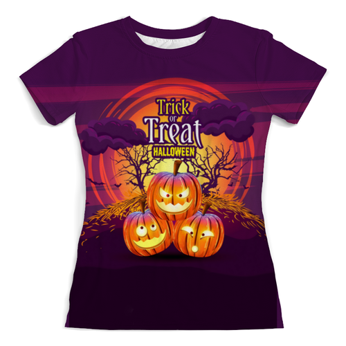 Заказать женскую футболку в Москве. Футболка с полной запечаткой (женская) Halloween  от T-shirt print  - готовые дизайны и нанесение принтов.
