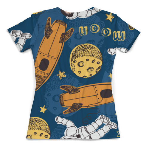 Заказать женскую футболку в Москве. Футболка с полной запечаткой (женская) Moon Project от The Spaceway  - готовые дизайны и нанесение принтов.
