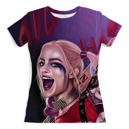 Заказать женскую футболку в Москве. Футболка с полной запечаткой (женская) Harley Quinn  (1) от ПРИНТЫ ПЕЧАТЬ  - готовые дизайны и нанесение принтов.