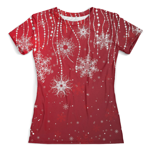 Заказать женскую футболку в Москве. Футболка с полной запечаткой (женская) Merry Christmas от T-shirt print  - готовые дизайны и нанесение принтов.