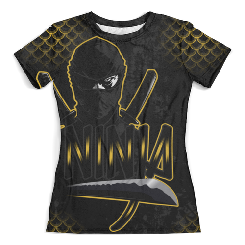 Заказать женскую футболку в Москве. Футболка с полной запечаткой (женская) NINJA от Алексс Неро - готовые дизайны и нанесение принтов.