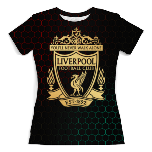 Заказать женскую футболку в Москве. Футболка с полной запечаткой (женская) Ливерпуль от geekbox - готовые дизайны и нанесение принтов.