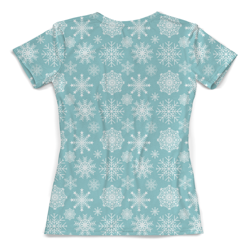 Заказать женскую футболку в Москве. Футболка с полной запечаткой (женская) Снежинки от Antaya - готовые дизайны и нанесение принтов.