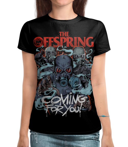 Заказать женскую футболку в Москве. Футболка с полной запечаткой (женская) The Offspring от geekbox - готовые дизайны и нанесение принтов.