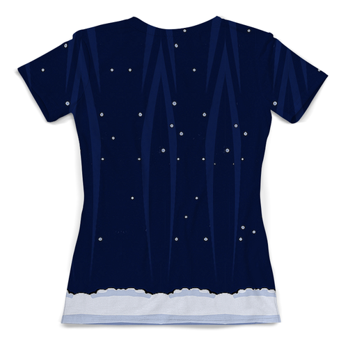 Заказать женскую футболку в Москве. Футболка с полной запечаткой (женская) Безумный снеговик (1) от ПРИНТЫ ПЕЧАТЬ  - готовые дизайны и нанесение принтов.